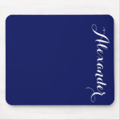 Solid Navy Blue Background, naam monogram Muismat (Voorkant)