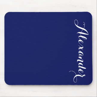 Solid Navy Blue Background, naam monogram Muismat