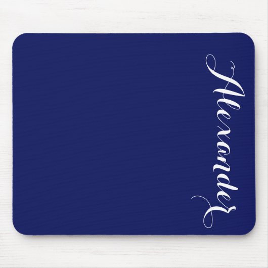 Solid Navy Blue Background, naam monogram Muismat (Voorkant)