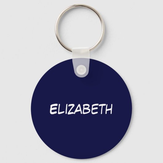Solid Navy Blue Background, naam Monogram Sleutelhanger (Voorkant)