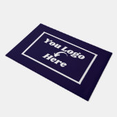 Solid Navy Blue Business Bedrijf Logo Deurmat (Schuin)