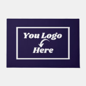 Solid Navy Blue Business Bedrijf Logo Deurmat (Voorkant)