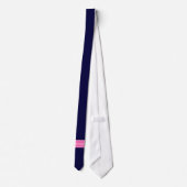 Solid Navy Blue Hot Roze #2 Monogram op naam Stropdas (Achterkant)