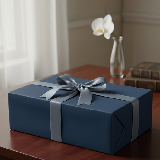 Solid Navy Blue Matte Gift Wrap Paper Cadeaupapier