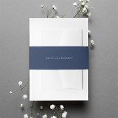Solid Navy Blue Personalized Wedding Uitnodigingen Wikkel
