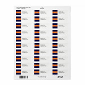 Solid Navy Blue, Pumpkin Ribbon Name Monogram Etiket (Full Sheet)