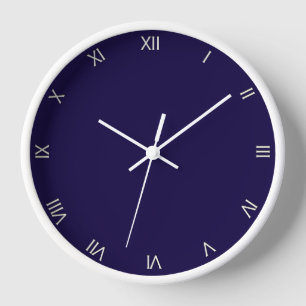 Solid Navy Blue Roman Numerals