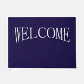 Solid Navy Blue Welkom Deurmat (Voorkant)