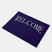 Solid Navy Blue Welkom Deurmat (Schuin)