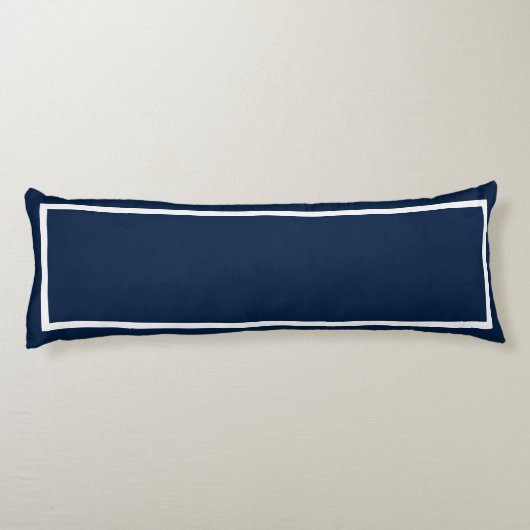 Solid Navy met witte Trim Body Pillow Lichaamskussen (Achterkant)