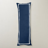 Solid Navy met witte Trim Body Pillow Lichaamskussen (Achterkant (Verticaal))