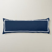 Solid Navy met witte Trim Body Pillow Lichaamskussen (Voorkant)
