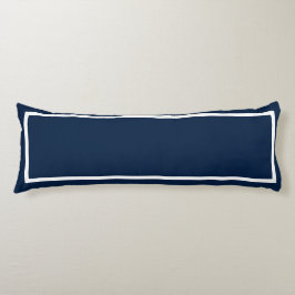 Solid Navy met witte Trim Body Pillow Lichaamskussen