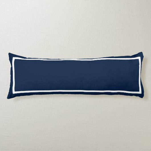 Solid Navy met witte Trim Body Pillow Lichaamskussen (Voorkant)