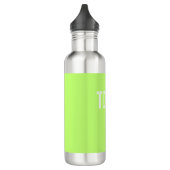 Solid Neon Apple Groene Aangepaste Naam Monogram Waterfles (Links)