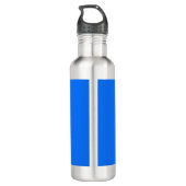 Solid Neon Blue Aangepast monogram Waterfles (Achterkant)