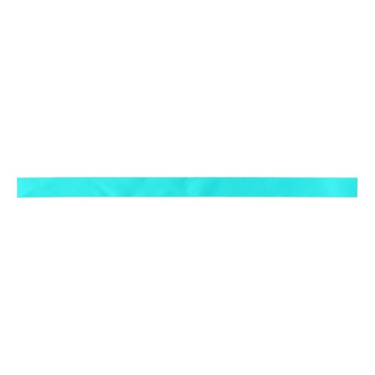 Solid neon bright aqua satijnen lint (Voorkant)