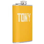 Solid Neon Bright Oranje monogram voor aangepaste  Heupfles (Rechts)