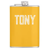 Solid Neon Bright Oranje monogram voor aangepaste Heupfles (Voorkant)