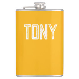 Solid Neon Bright Oranje monogram voor aangepaste  Heupfles