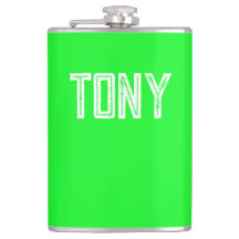 Solid Neon Green Color Aangepaste naam Monogram