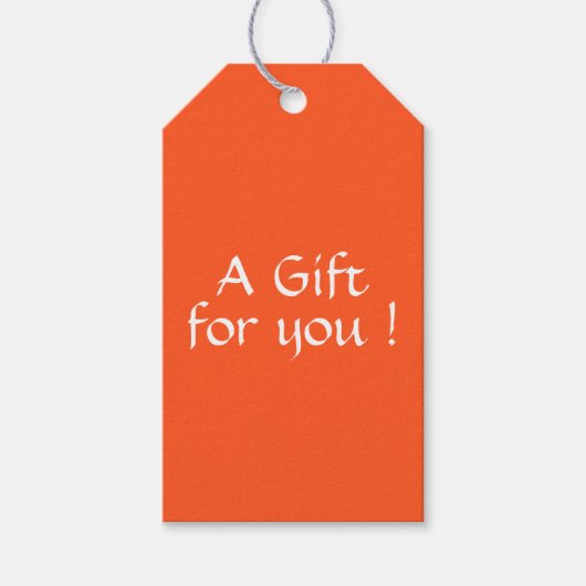 Solid Neon Oranje Gift Labels Cadeaulabel (Voorkant)