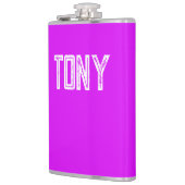 Solid Neon Paars Eigen monogram Heupfles (Links)