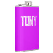 Solid Neon Paars Eigen monogram Heupfles (Rechts)