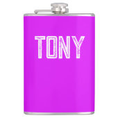 Solid Neon Paars Eigen monogram Heupfles (Voorkant)