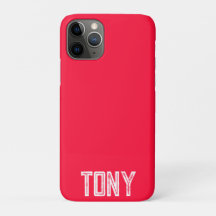 Solid Neon Red Color - Aangepaste monogram