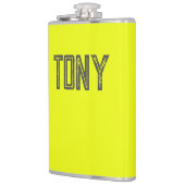 Solid Neon Yellow Color Aangepaste naam Monogram Heupfles (Links)