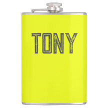 Solid Neon Yellow Color Aangepaste naam Monogram