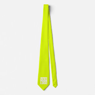 Solid Neon Yellow - logo toevoegen Stropdas