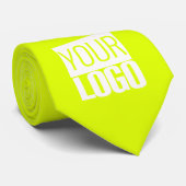 Solid Neon Yellow - logo toevoegen Stropdas (Opgerold)