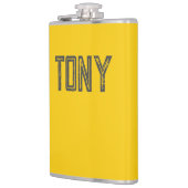 Solid Neon Yellow-Oranje Eigen naam Monogram Heupfles (Links)