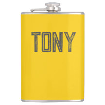 Solid Neon Yellow-Oranje Eigen naam Monogram