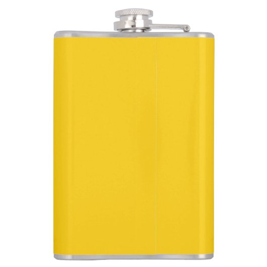 Solid Neon Yellow-Oranje Eigen naam Monogram Heupfles (Achterkant)