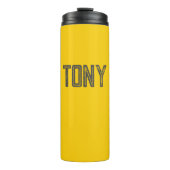 Solid Neon Yellow-Oranje Eigen naam Monogram Thermosbeker (Voorkant)
