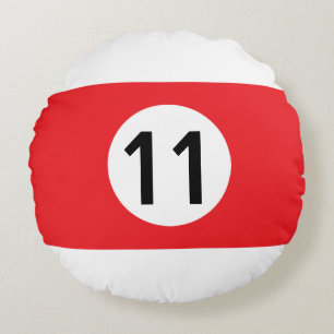 Solid of Stripe biljartbal - 100% bewerkbaar Rond Kussen