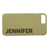 Solid Offbeat Green Custom Name Case-Mate iPhone Case (Achterkant (Horizontaal))