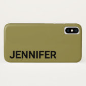 Solid Offbeat Green Custom Name Case-Mate iPhone Case (Achterkant (horizontaal))