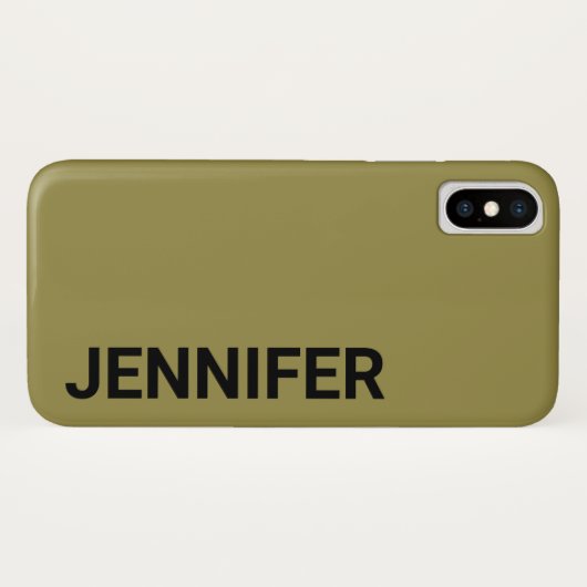 Solid Offbeat Green Custom Name Case-Mate iPhone Case (Achterkant (horizontaal))