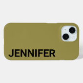 Solid Offbeat Green Custom Name Case-Mate iPhone Case (Achterkant (horizontaal))