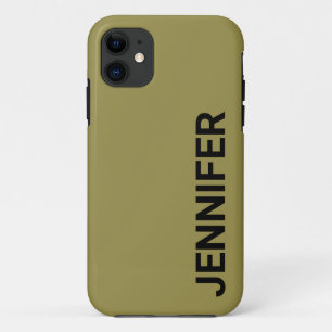 Solid Offbeat Green Custom Name Case-Mate iPhone Case