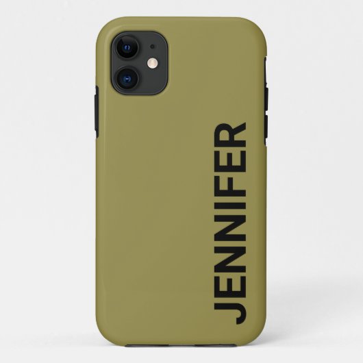 Solid Offbeat Green Custom Name Case-Mate iPhone Case (Achterkant)