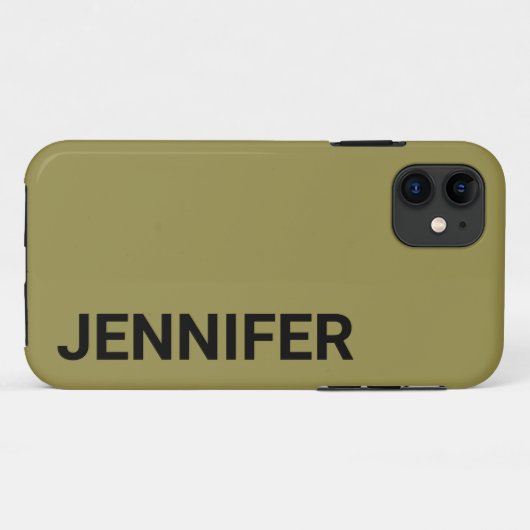 Solid Offbeat Green Custom Name Case-Mate iPhone Case (Achterkant (horizontaal))
