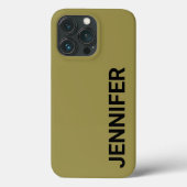 Solid Offbeat Green Custom Name Case-Mate iPhone Case (Achterkant)