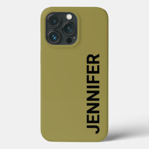 Solid Offbeat Green Custom Name Case-Mate iPhone Case
