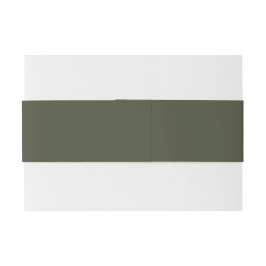 Solid Olive Green Wedding Uitnodigingen Wikkel (Achterkant Voorbeeld)
