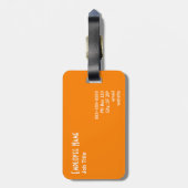 Solid Oranje zakenreiziger Bagagelabel (Achterkant verticaal)